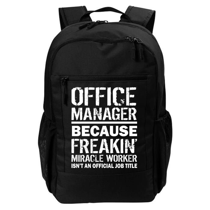 Office Manager Miracle Worker Job Title Backpack