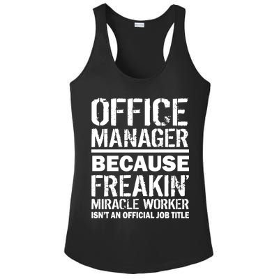 Office Manager Miracle Worker Job Title Ladies PosiCharge Competitor Racerback Tank