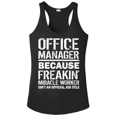 Office Manager Miracle Worker Job Title Ladies PosiCharge Competitor Racerback Tank