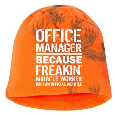 Office Manager Miracle Worker Job Title Kati - Camo Knit Beanie