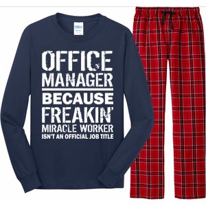 Office Manager Miracle Worker Job Title Long Sleeve Pajama Set