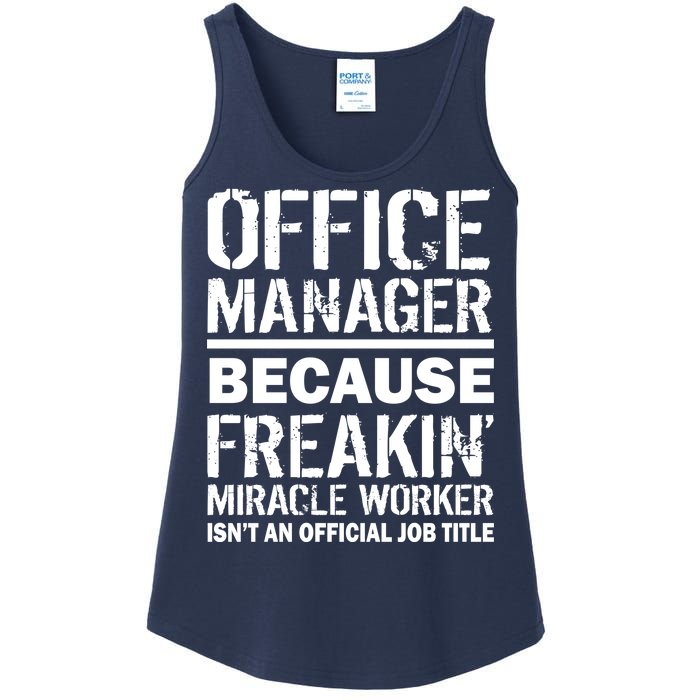 Office Manager Miracle Worker Job Title Ladies Essential Tank