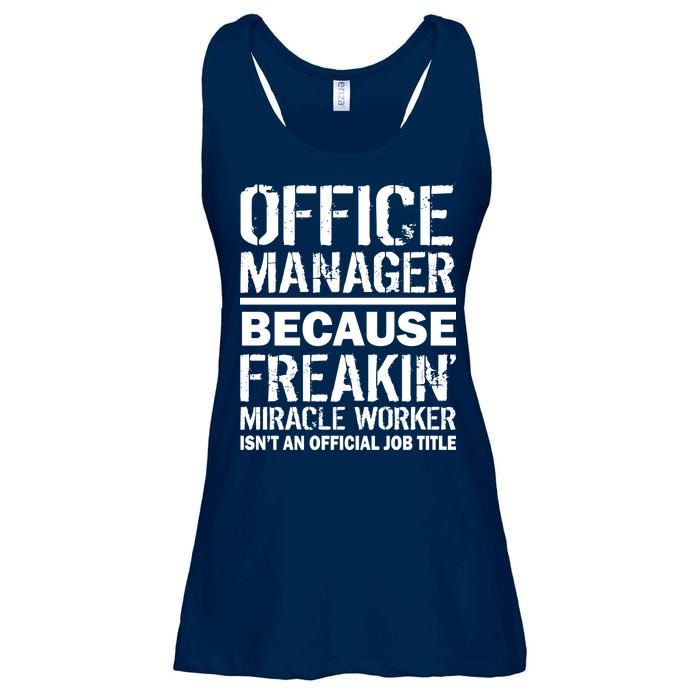 Office Manager Miracle Worker Job Title Ladies Essential Flowy Tank