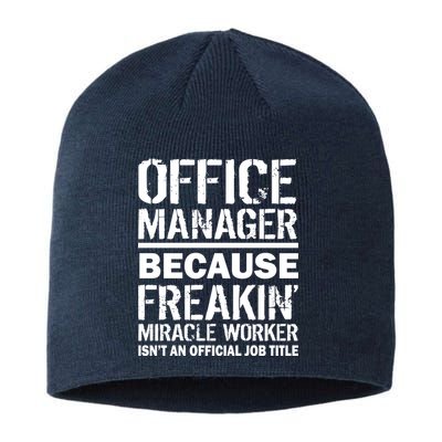 Office Manager Miracle Worker Job Title Sustainable Beanie