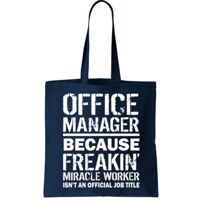 Office Manager Miracle Worker Job Title Bag
