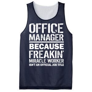 Office Manager Miracle Worker Job Title Mesh Reversible Basketball Jersey Tank