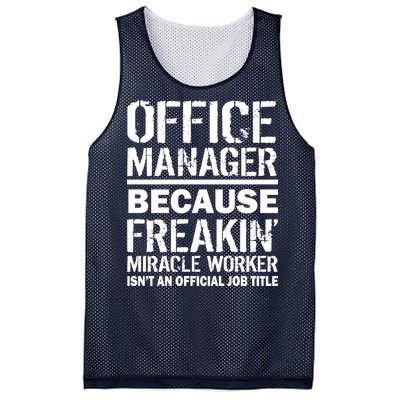 Office Manager Miracle Worker Job Title Mesh Reversible Basketball Jersey Tank