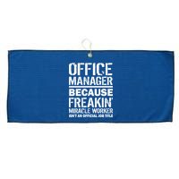 Office Manager Miracle Worker Job Title Large Microfiber Waffle Golf Towel