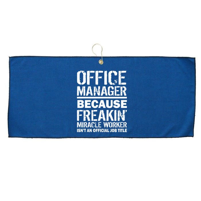 Office Manager Miracle Worker Job Title Large Microfiber Waffle Golf Towel