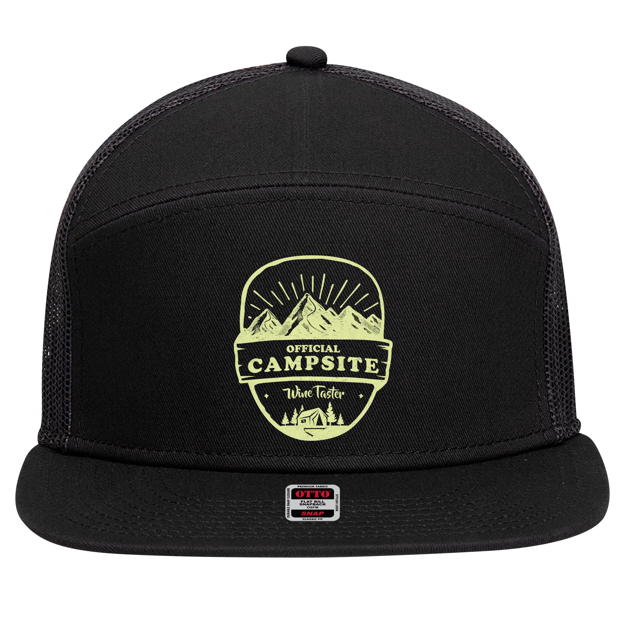 Official Campsite Wine Taster 7 Panel Mesh Trucker Snapback Hat