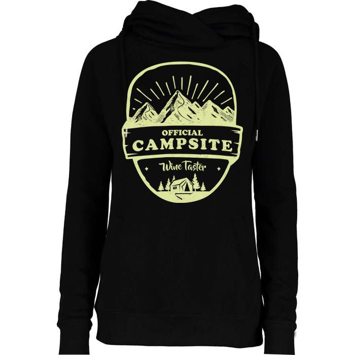 Official Campsite Wine Taster Womens Funnel Neck Pullover Hood