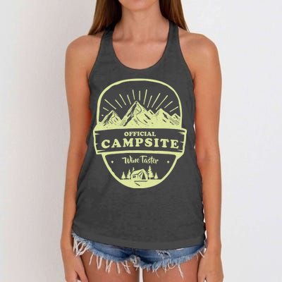 Official Campsite Wine Taster Women's Knotted Racerback Tank