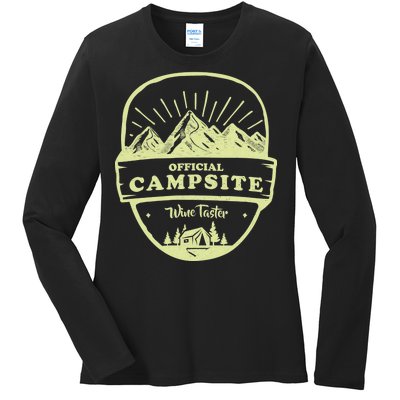 Official Campsite Wine Taster Ladies Long Sleeve Shirt