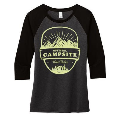 Official Campsite Wine Taster Women's Tri-Blend 3/4-Sleeve Raglan Shirt