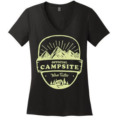 Official Campsite Wine Taster Women's V-Neck T-Shirt