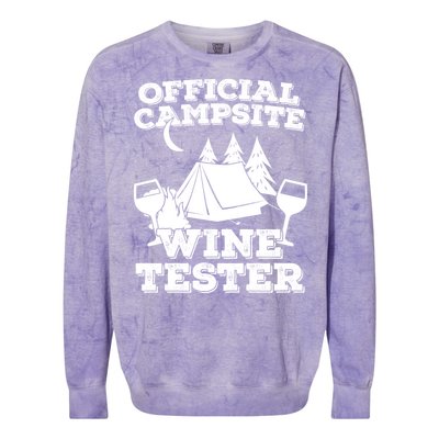 Official Campsite Wine Tester Colorblast Crewneck Sweatshirt