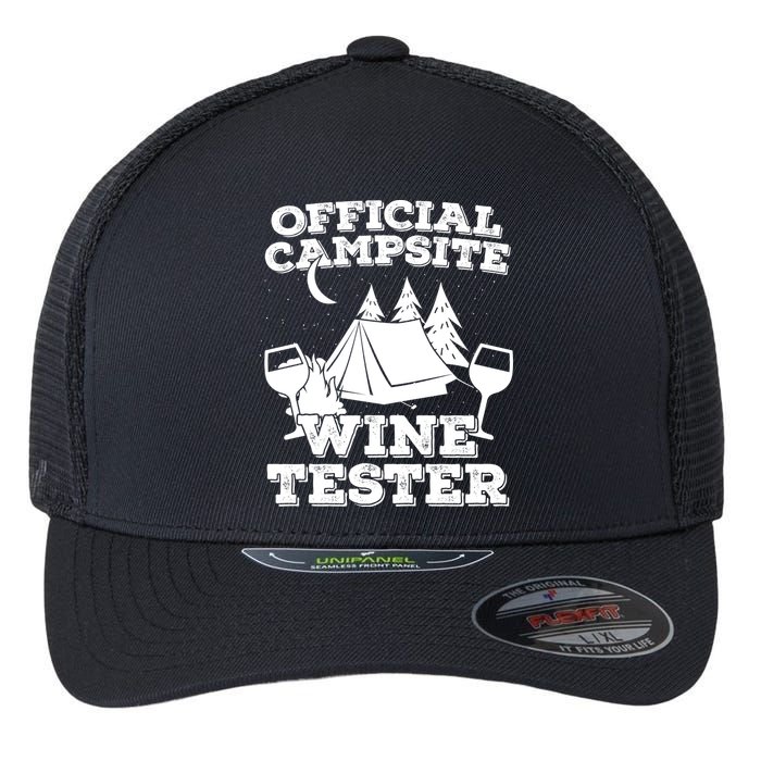 Official Campsite Wine Tester Flexfit Unipanel Trucker Cap
