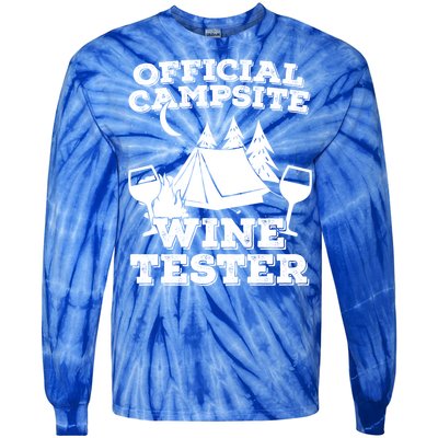 Official Campsite Wine Tester Tie-Dye Long Sleeve Shirt