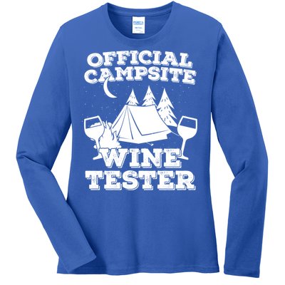 Official Campsite Wine Tester Ladies Long Sleeve Shirt