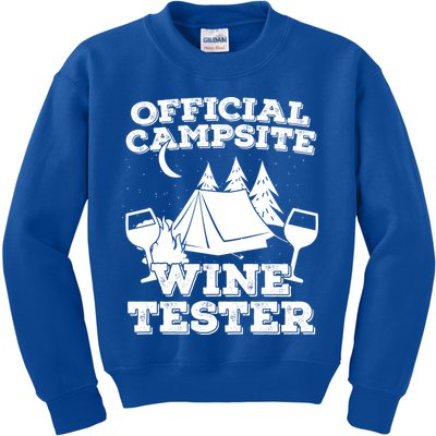 Official Campsite Wine Tester Kids Sweatshirt