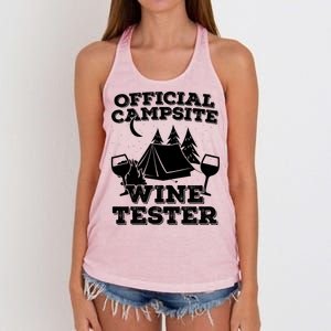 Official Campsite Wine Tester Women's Knotted Racerback Tank