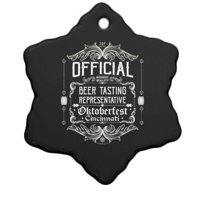 Official Cincinnati Oktoberfest Beer Tasting Representative Ceramic Star Ornament