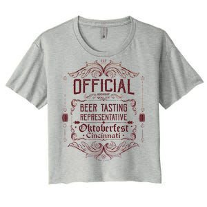 Official Cincinnati Oktoberfest Beer Tasting Representative Women's Crop Top Tee