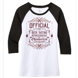 Official Cincinnati Oktoberfest Beer Tasting Representative Women's Tri-Blend 3/4-Sleeve Raglan Shirt