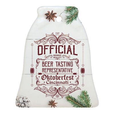 Official Cincinnati Oktoberfest Beer Tasting Representative Ceramic Bell Ornament