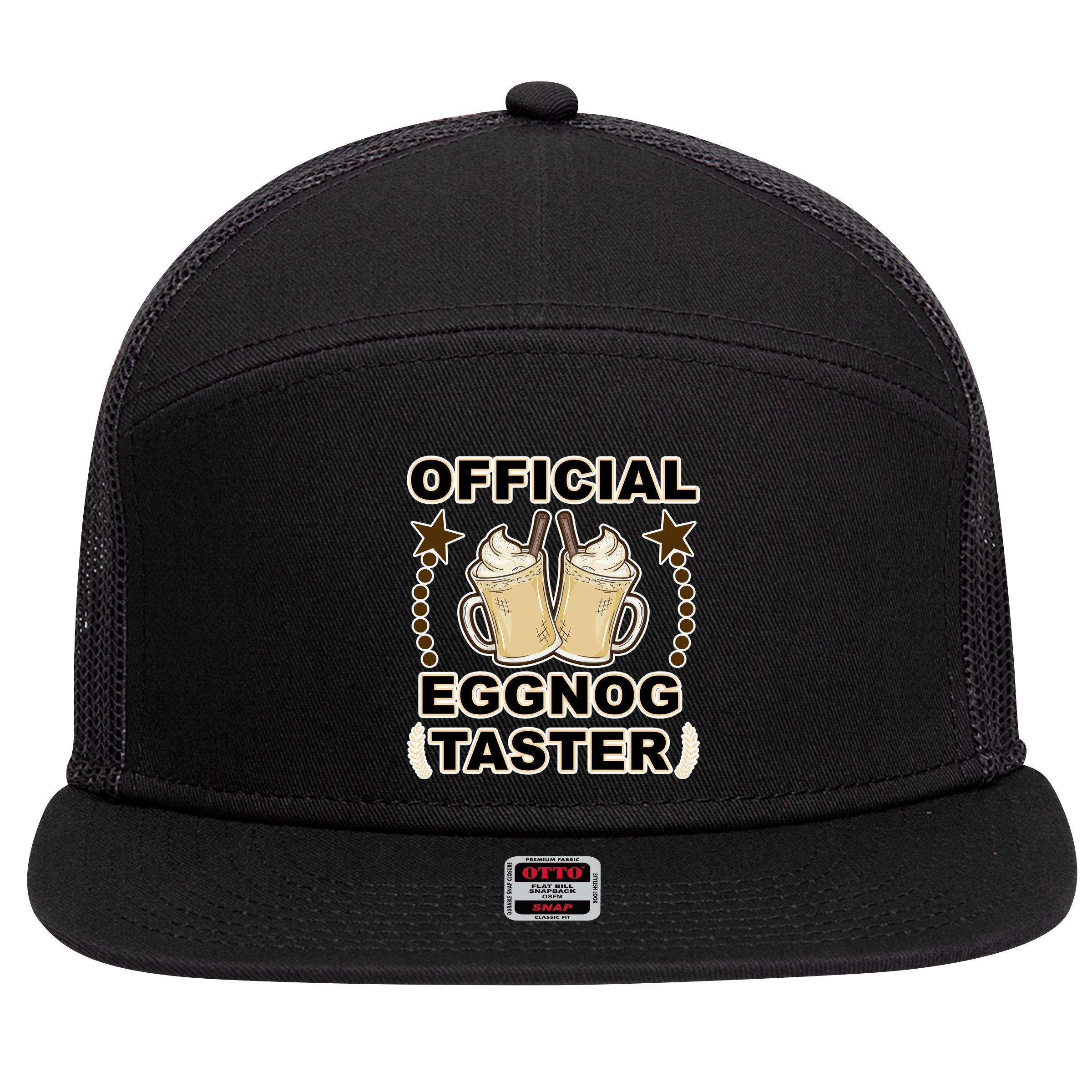 Official Eggnog Taster 7 Panel Mesh Trucker Snapback Hat