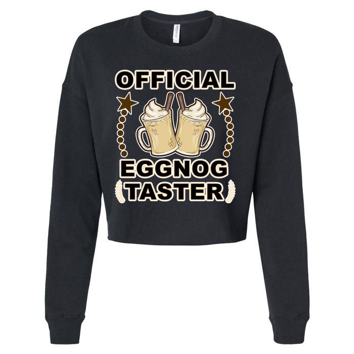 Official Eggnog Taster Cropped Pullover Crew