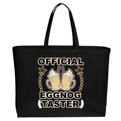 Official Eggnog Taster Cotton Canvas Jumbo Tote