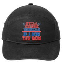 Official Firework Technician If I Run You Run 4th of July 7-Panel Snapback Hat