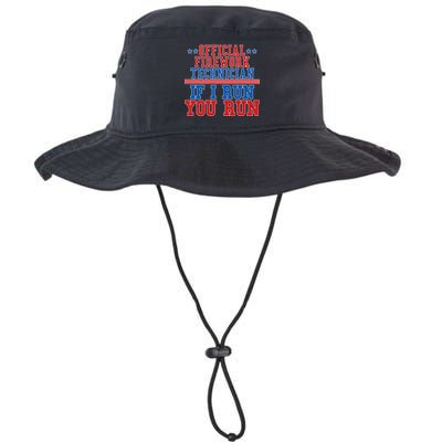 Official Firework Technician If I Run You Run 4th of July Bucket Hat