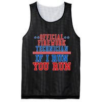 Official Firework Technician If I Run You Run 4th of July Mesh Reversible Basketball Jersey Tank