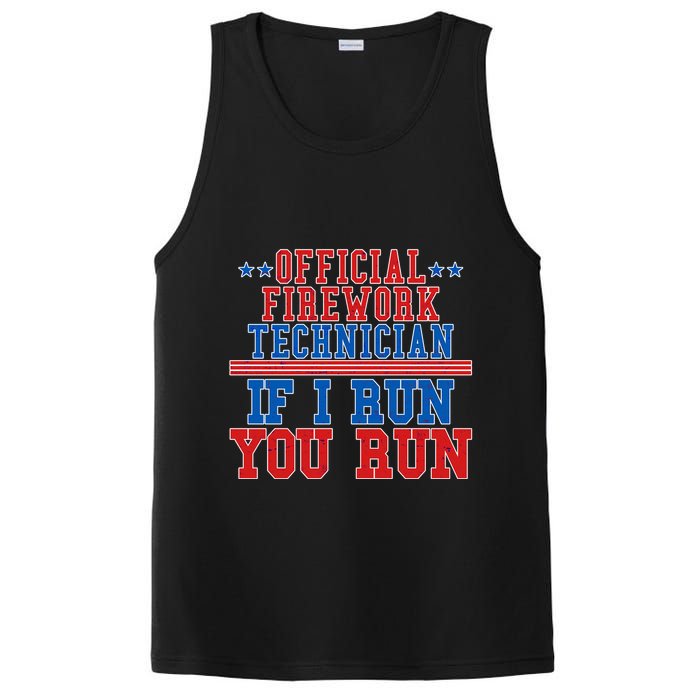 Official Firework Technician If I Run You Run 4th of July PosiCharge Competitor Tank