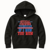 Official Firework Technician If I Run You Run 4th of July Kids Hoodie