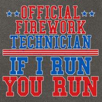 Official Firework Technician If I Run You Run 4th of July Cotton Canvas Backpack