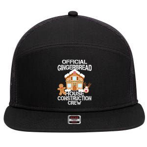 Official Gingerbread House Construction Crew 7 Panel Mesh Trucker Snapback Hat