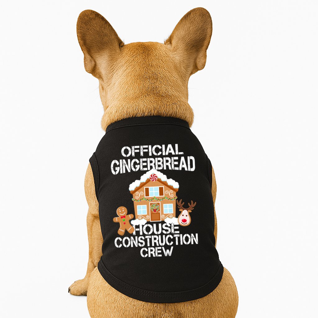 Official Gingerbread House Construction Crew Doggie Tank