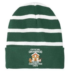 Official Gingerbread House Construction Crew Striped Beanie with Solid Band