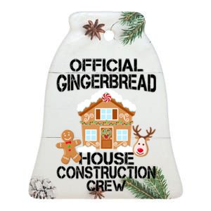 Official Gingerbread House Construction Crew Ceramic Bell Ornament