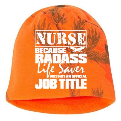 Official Job Title Nurse Bad Ass Life Saver Kati - Camo Knit Beanie