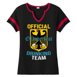 Official Oktoberfest Drinking Team Ladies Halftime Notch Neck Tee