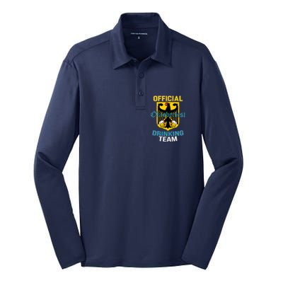 Official Oktoberfest Drinking Team Silk Touch Performance Long Sleeve Polo