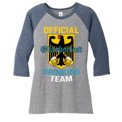 Official Oktoberfest Drinking Team Women's Tri-Blend 3/4-Sleeve Raglan Shirt