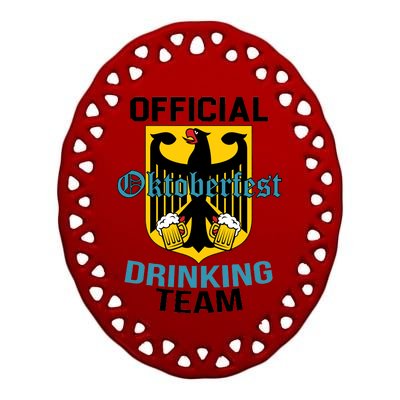 Official Oktoberfest Drinking Team Ceramic Oval Ornament