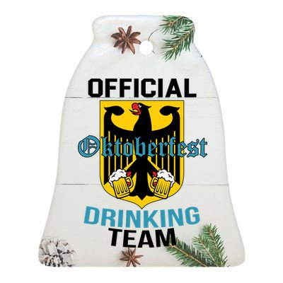 Official Oktoberfest Drinking Team Ceramic Bell Ornament