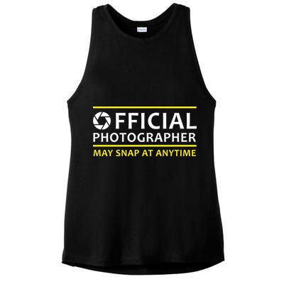Official Photographer May Snap At Anytime Ladies PosiCharge Tri-Blend Wicking Tank