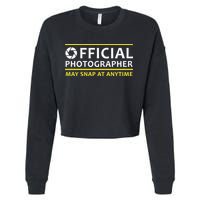Official Photographer May Snap At Anytime Cropped Pullover Crew